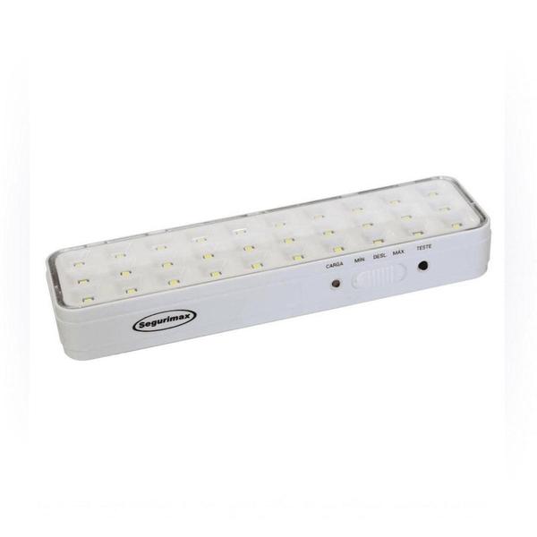 Imagem de Luminária de Emergência 30 Leds Lítio Super Slim Segurimax