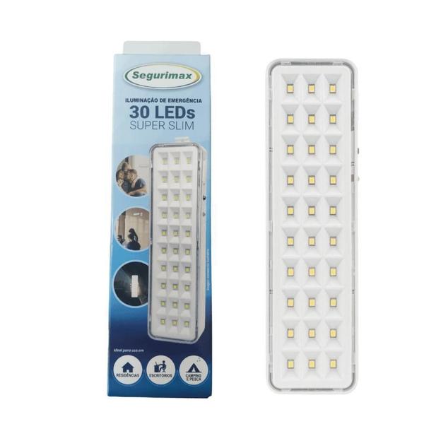 Imagem de Luminária De Emergência Bivolt 30 Leds Super Slim Segurimax