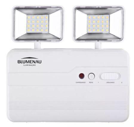 Imagem de Luminária de Emergência Blumenau Bloco Autônomo Led 2 Faróis 10W 2200 Lúmens Bivolt