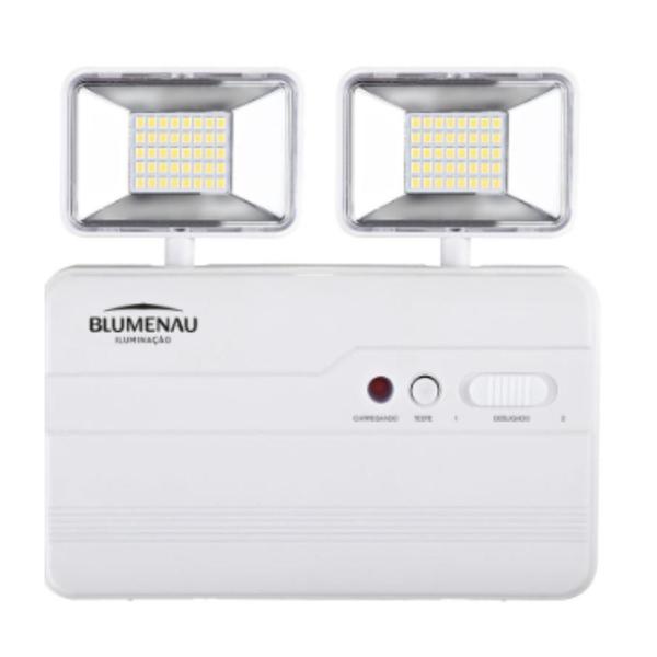 Imagem de Luminária de Emergência LED 2 Faróis 10W 2200lm 6500K Branco Frio Bloco Autônomo - Blumenau