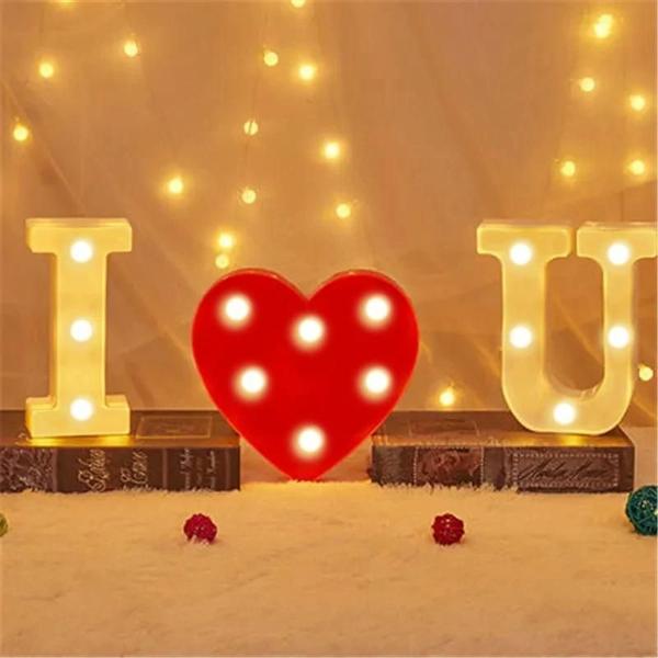 Imagem de Luminária de LED com Letras e Números - 16cm - Ideal para Casa, Casamento e Festa