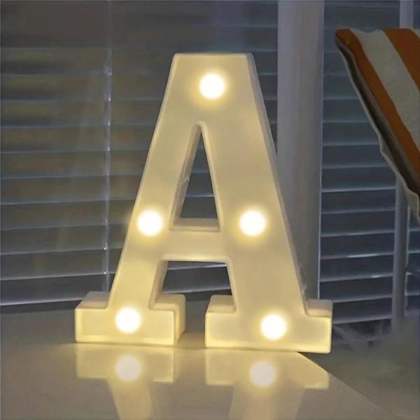 Imagem de Luminária de LED com Letras e Números - 16cm - Ideal para Casa, Casamento e Festa