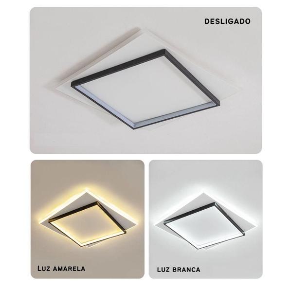 Luminária De Led Sobrepor Dois Quadrados 33W Bivolt 3 Em 1 - Atc Imagem de Luminária De Led Sobrepor Dois Quadrados 33W Bivolt 3 Em 1