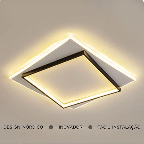 Luminária De Led Sobrepor Dois Quadrados 33W Bivolt 3 Em 1 - Atc Imagem de Luminária De Led Sobrepor Dois Quadrados 33W Bivolt 3 Em 1