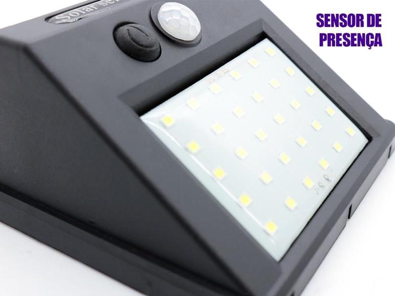 Imagem de Luminária De Led Solar 20 Leds Com Sensor D Presença Lehmox