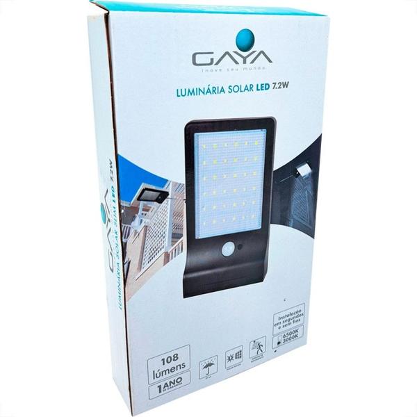 Imagem de Luminaria De Led Solar Com Sensor Gaya 7.2W - 3000K - 108Lm - 9655