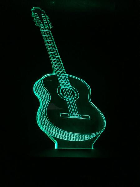 Imagem de Luminaria De Led, Violão, Abajur 16 cores, Música, Instrumento musical, Decoração