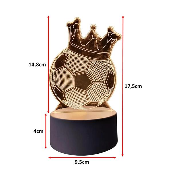 Imagem de Luminária De Mesa 3d Bola De Futebol Para Decoração EB61001