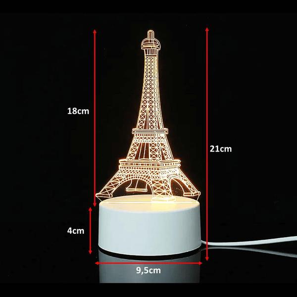 Imagem de Luminária De Mesa 3d Torre Eiffel Para Decoração EB61129