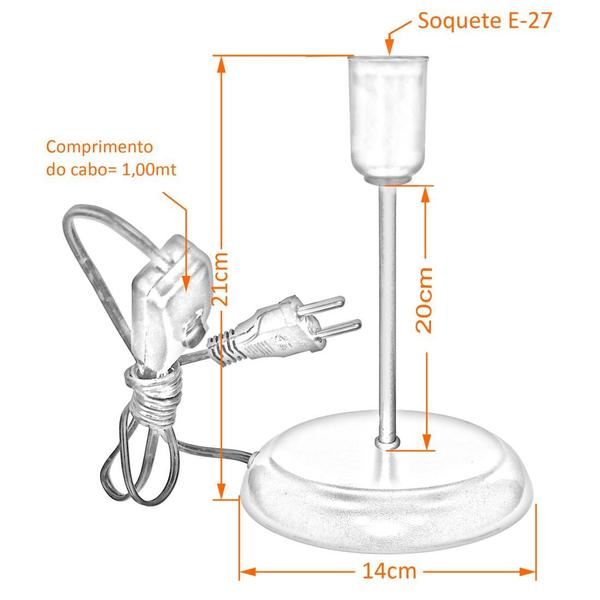 Imagem de Luminária de Mesa Abajur Classic Dourado Use Lâmpada E27 LED