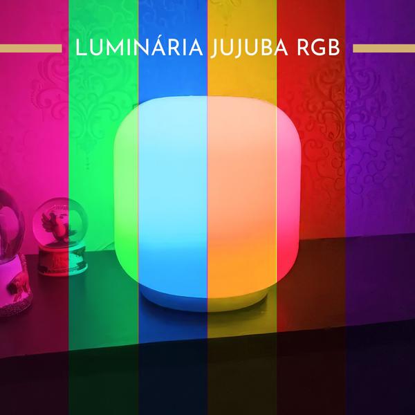 Imagem de Luminária de Mesa Abajur Led Jujuba RGB com Controle 8W Taschibra