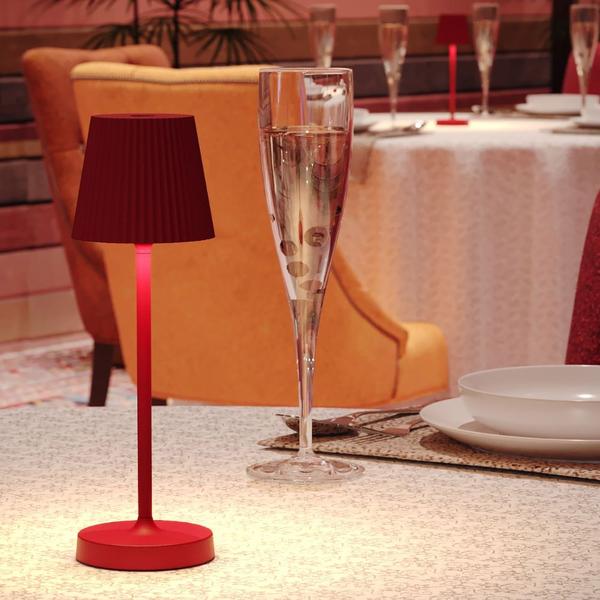 Imagem de Luminária de Mesa Abajur LED Mini PL Interlight - Portátil Sem Fio -  Vermelho