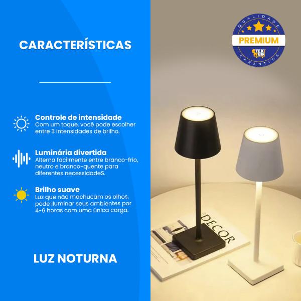 Imagem de Luminária De Mesa Abajur Para mesa de cabeceira Quarto Cabeceira