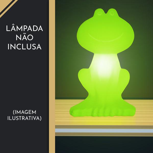 Imagem de Luminaria de Mesa Abajur Quarto Infantil Sapo Verde Usare