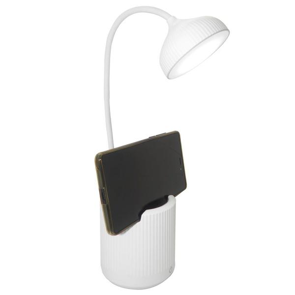 Imagem de Luminaria de Mesa Abajur Touch Screen LED Flexivel Recarregavel Suporte Celular Articulada Lampada Iluminaçao