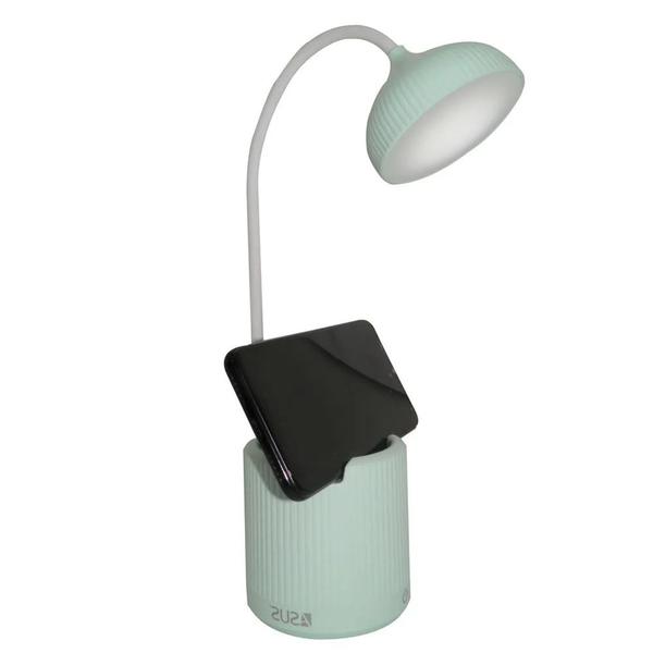 Imagem de Luminaria de Mesa Abajur Touch Screen Recarregavel LED Suporte Celular Flexivel Articulada Escritorio Iluminaçao Lampada