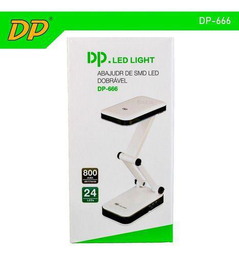 Imagem de Luminária De Mesa Articulada 24 Leds Recarregável Abajur DPLED-5S LED-666