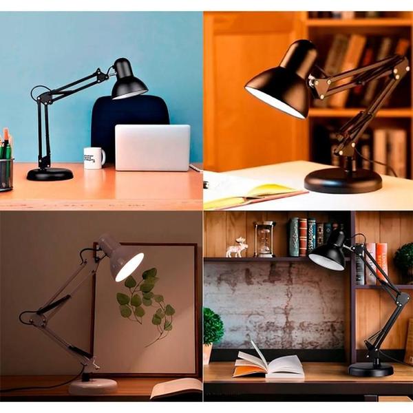 Imagem de Luminária De Mesa Articulada Pixar Articulável Base Home Office Escritório