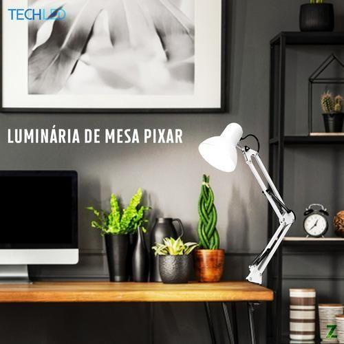 Imagem de Luminária De Mesa Articulável Quarto Trabalho C Garra + Base