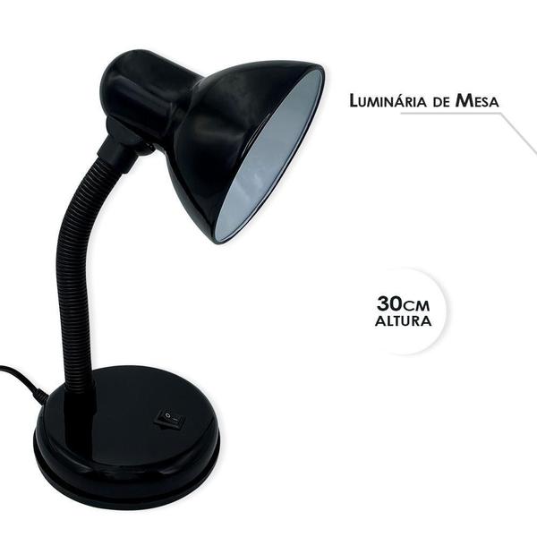 Imagem de Luminária De Mesa Bivolt Leitura Bancadas Manicure Flexível