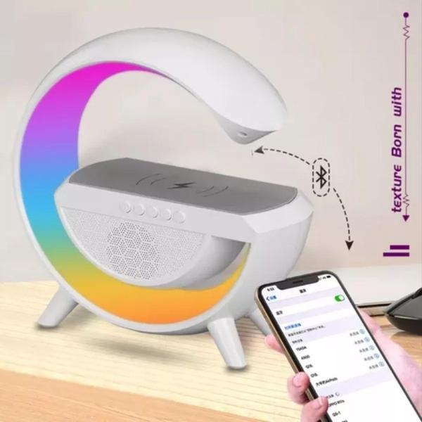 Imagem de Luminária De Mesa G Speaker Smart Station Bluetooth C/ Som Cor Branco - Careca Store