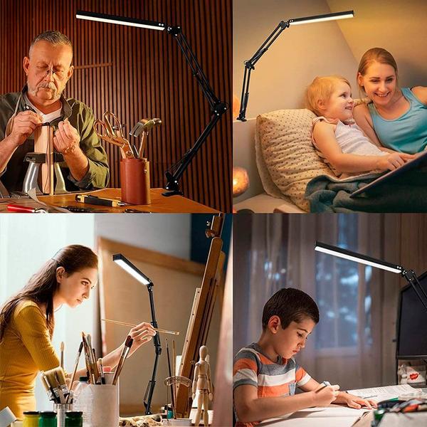Luminária de Mesa LED Articulada com Clip - ANIMO SHOP Imagem de Luminária de Mesa LED Articulada com Clip