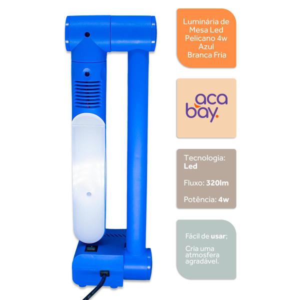 Imagem de Luminária De Mesa Led Pelicano 4w Azul