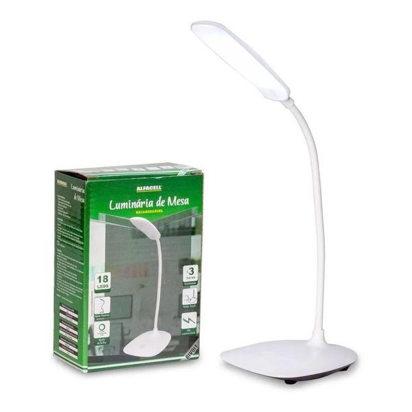 Imagem de Luminária de Mesa Luz LED Recarregável USB Touch 360 Bateria