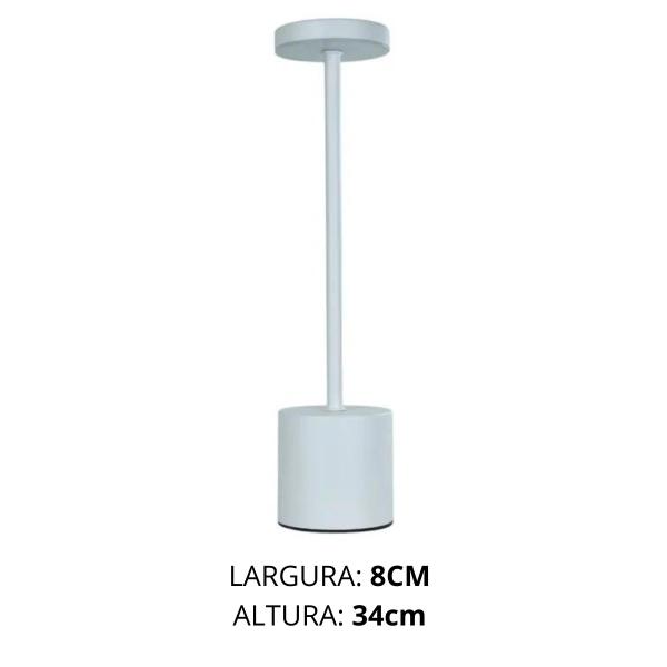 Imagem de Luminaria de Mesa Luz LED Sensor Touch Recarregável USB 34cm