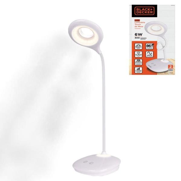 Imagem de Luminária de Mesa Recarregável Articulável Touch Abajur LED