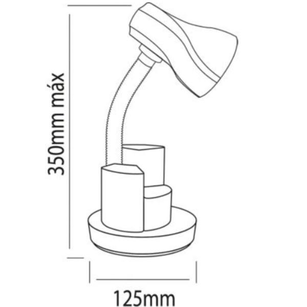 Imagem de Luminária de Mesa Spiralle Venmelho Porta Lápis E27 Bivolt