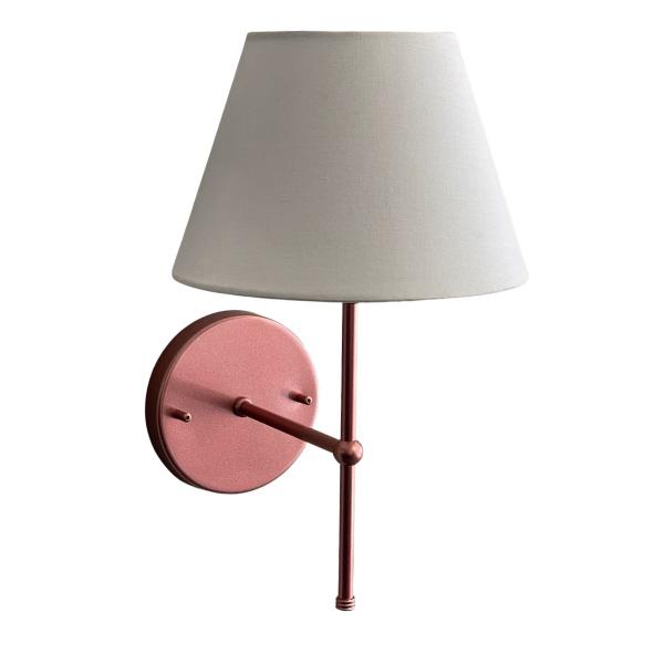 Luminaria de Parede Cabiceira Cama em Aluminio + Cúpula Tecido algodão E27 Bivolt - TANGERINA MCA Imagem de Luminaria de Parede Cabiceira Cama em Aluminio + Cúpula Tecido algodão E27 Bivolt