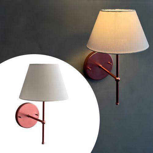 Luminaria de Parede Cabiceira Cama em Aluminio + Cúpula Tecido algodão E27 Bivolt - TANGERINA MCA Imagem de Luminaria de Parede Cabiceira Cama em Aluminio + Cúpula Tecido algodão E27 Bivolt