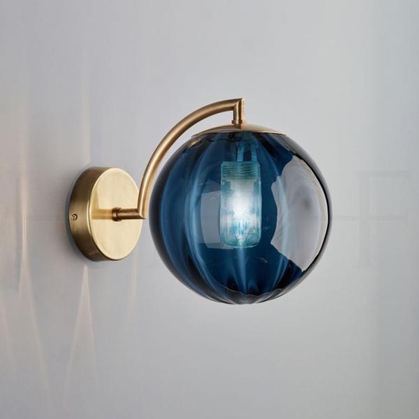 Luminária de parede Wokex Aisle Color Glass Ball Stined Glass Blue Imagem de Luminária de parede Wokex Aisle Color Glass Ball Stined Glass Blue