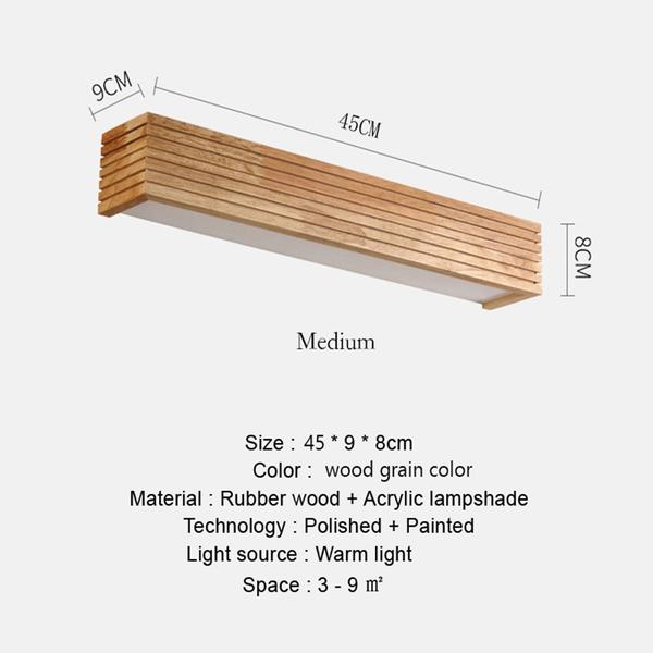 Luminária de parede Wokex Bedroom Bedroom Bedroom 6W LED de madeira maciça (luz quente) Imagem de Luminária de parede Wokex Bedroom Bedroom Bedroom 6W LED de madeira maciça (luz quente)
