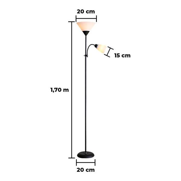 Imagem de Luminária De Piso Articulada Duas Lâmpadas Abajur