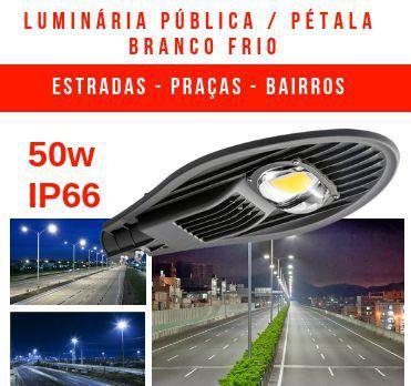 Imagem de Luminária De Rua Pública Pétala Led 50W Branco Frio 6500k