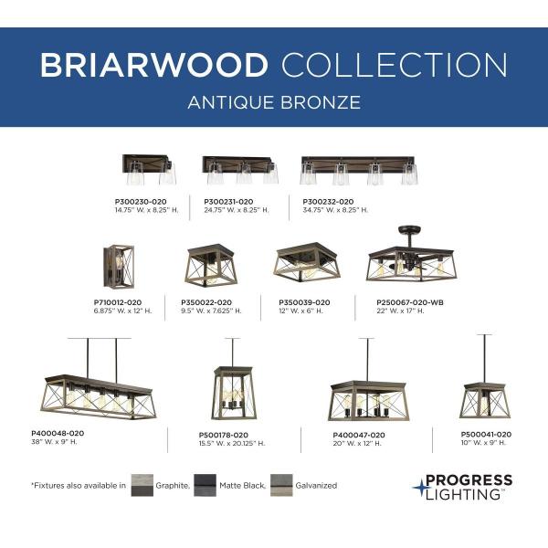 Imagem de Luminária de Teto Briarwood Collection - Estilo Farmhouse - Bronze Antigo