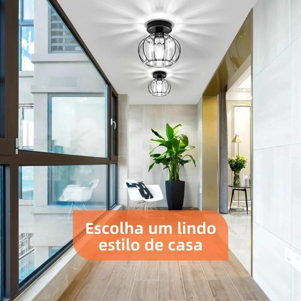 Imagem de Luminária de Teto Moderna em Cristal K9 - Estilo Nórdico para Sala, Quarto, Corredor e Escada