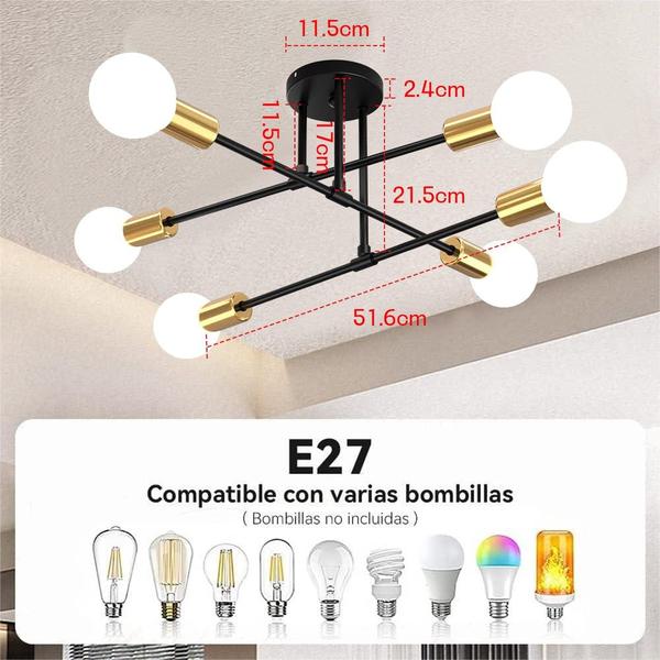 Imagem de Luminária de teto Pendant Modern Lighting E27 Black Spotlight