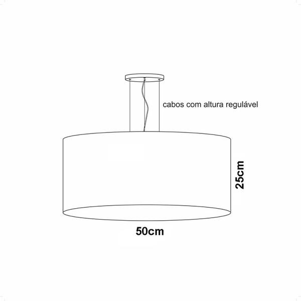 Imagem de Luminária de Teto Pendente 50x25cm Faixa Trançado Tom Luz Iluminação