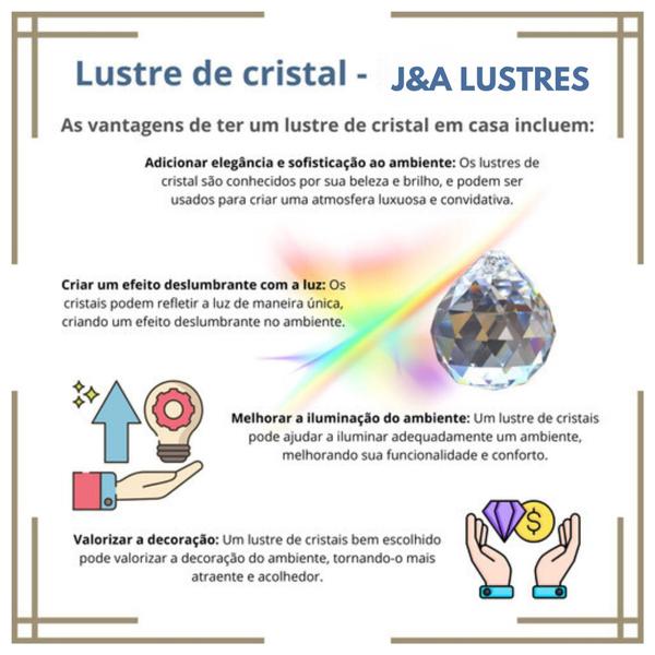 Imagem de Luminária de teto pendente de cristal legitimo