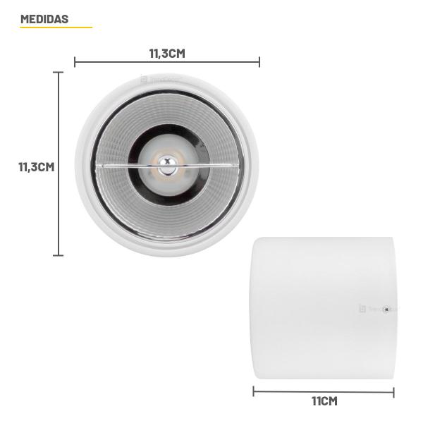 Imagem de Luminária de Teto Plafon Taschibra Cannon Sobrepor Ar 111 GU10