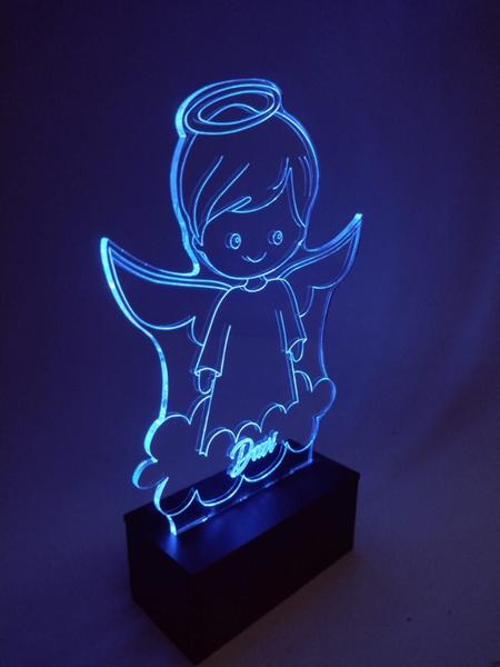 Imagem de Luminária Decorativa Abajur Led Anjinho Personalizada c Nome