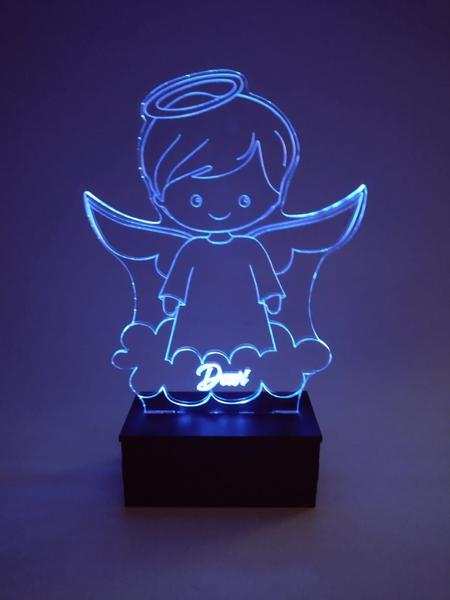 Imagem de Luminária Decorativa Abajur Led Anjinho Personalizada c Nome