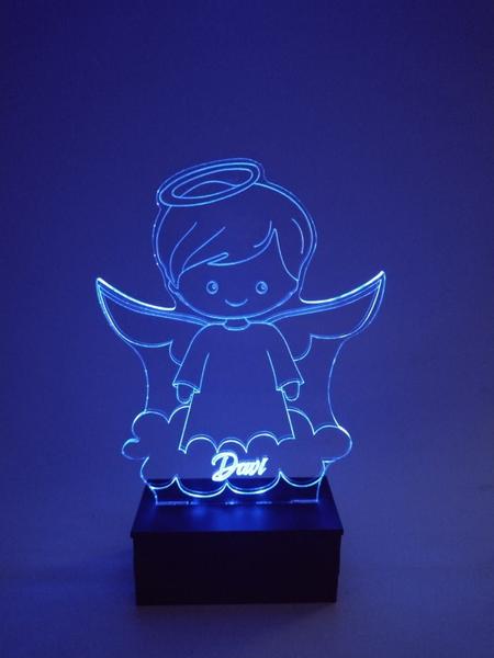 Imagem de Luminária Decorativa Abajur Led Anjinho Personalizada c Nome