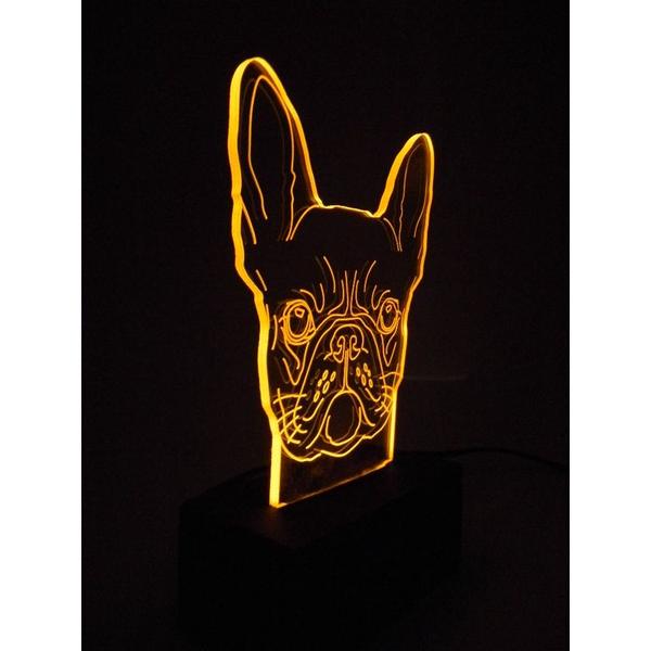 Imagem de Luminária Decorativa Abajur Led Bulldog Personalizada Nome