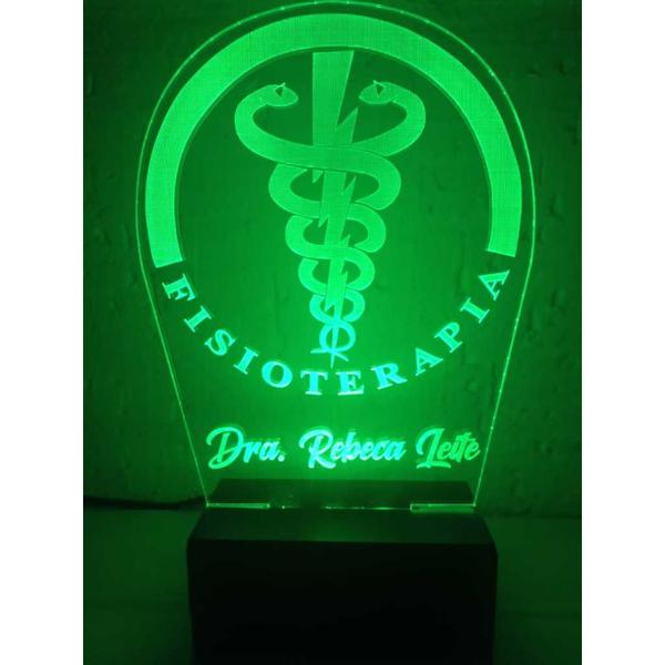 Imagem de Luminária Decorativa Abajur Led Fisioterapia Fisioterapeuta Personalizada c/ Nome