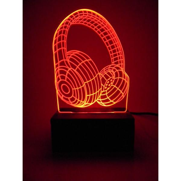 Imagem de Luminária Decorativa Abajur Led Fone Ouvido Personalizada