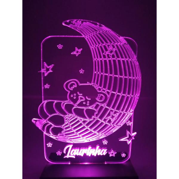 Imagem de Luminária Decorativa Abajur Led Soninho Personalizada c Nome